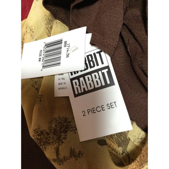 Vintage Rabbit Rabbit Rabbit Designs Two Piece Set Maxi Dress Overlay Brown 8M - Picture 10 of 10